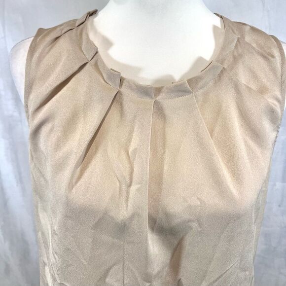 New York & Company tan pleated top size small - Picture 2 of 5